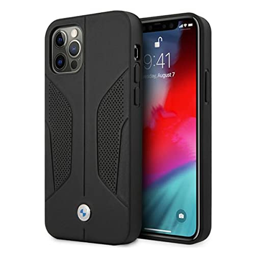 BMW BMHCP12MRSCSK Étui de Protection en Cuir pour iPhone 12/12 Pro 6,1" Noir