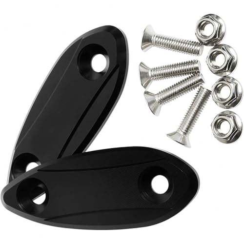 Ftyuiul ミラーホールカバー ブラック カワサキ ZX-6R(09-15) ZX-25R(20-22)専用 左右セット アルミ合金製 取り付けボルト4本付属 防水防塵 オシャレカスタムパーツ 簡単取り付け バイクアクセサリー