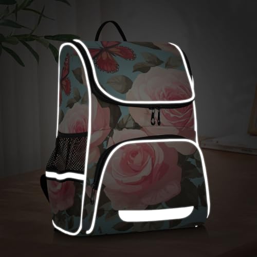 Mochila infantil mariposa rosa para evitar dolores de espalda 5
