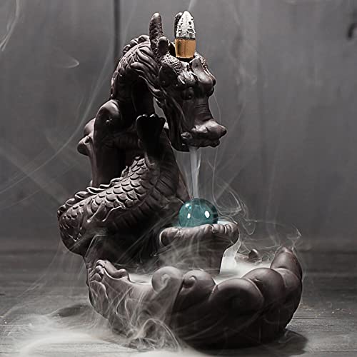 Porte-encens dragon céramique brûleur cascade reflux maison