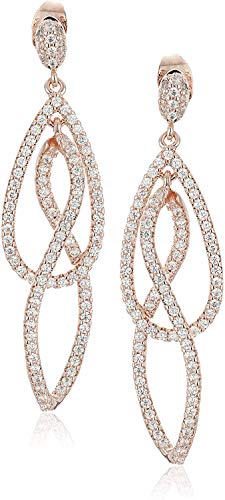 14K Rose Gold Plated Cubic Zirconia PavÃ©-Setting Infinity Twist Looped 2