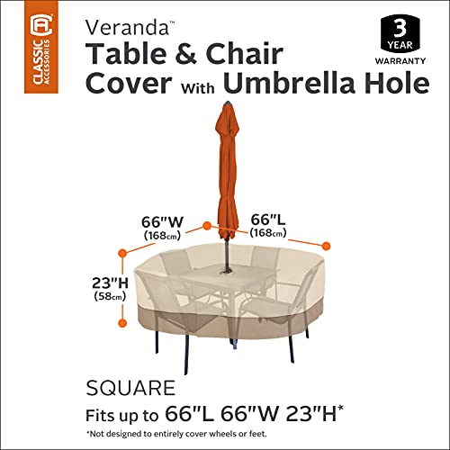 Classic Accessories Veranda Water-Resistant Patio Set Cover #TOP24