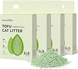 FUKUMARU Tofu Cat Litter, Clumping Cat Litter, Odour Control with Green Tea Scent, Dust-Free and Easy to Clump, Flushable, Direct to Toliet, 2.7Kg x 4bags