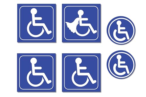 Autocollants Handicapé pour Voiture, Vinyle, Lot de 6