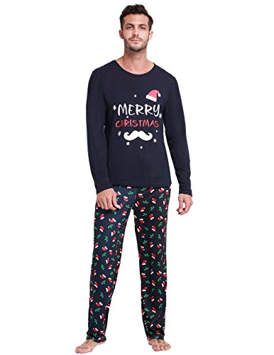 Image of VENTELAN Family Matching Christmas Pajamas Set Holiday Santa Claus Sleepwear Xmas PJS Set for Couples and Kids
