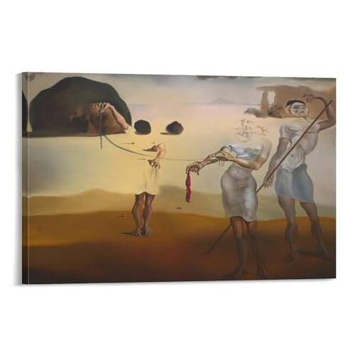 Toile Salvador Dalí Plage enchantée cadre premium déco murale salon