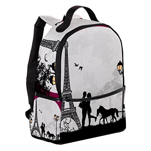 Mochila ligera París Torre Eiffel unisex multicolor para viajes y universidad 3