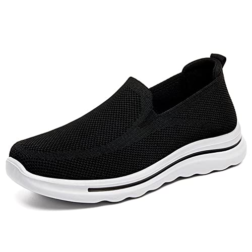 GUOIOOI Damenmode-Turnschuhe, Ultraleichte Plateau-Sneaker Bequeme, lässige Mesh-Slip-on-Athletic-Walking-Sneaker (Color : Black, Size : EUR36/US6) Cover