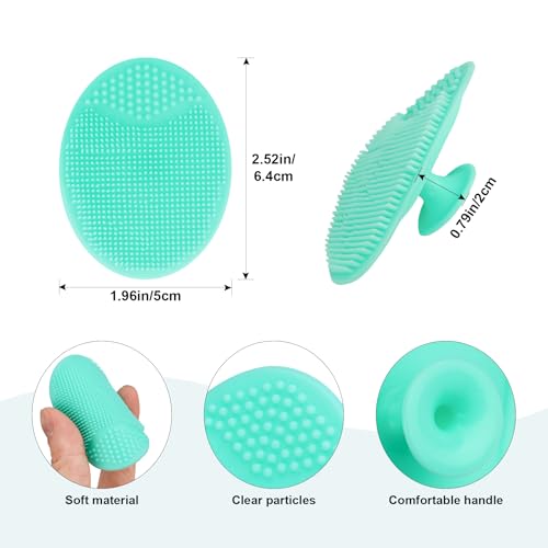 MolYuan Baby Haarbürste, Hölzerne weiche ziegenhaarbürste, Baby Rosenrot Silikon Haar Cradle Cap Pinsel Set für Neugeborene, Kleinkinder, Haarbürste Baby Set (2PCS (Grün Silikonbürste+Haarbürste))