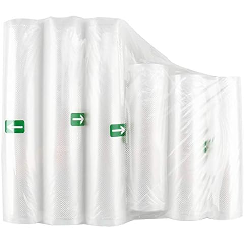 DasMarine Vacuum Sealer Rolls 6 Pack 20cmx6m(3Rolls) and 28cmx6m(3Rolls) Commercial Grade Bag Rolls for Food Storage and Sous Vide(Total 36m) Cover