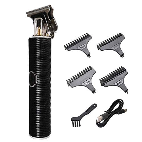 Haarschneider Elektrischer Haarschneidemaschine Herren Zero Gapped Trimmer T-Klinge Trimmer Barthaarschneider USB Wiederaufladbar Schnurloser Haarschneider mit 4 K?pfen Cover