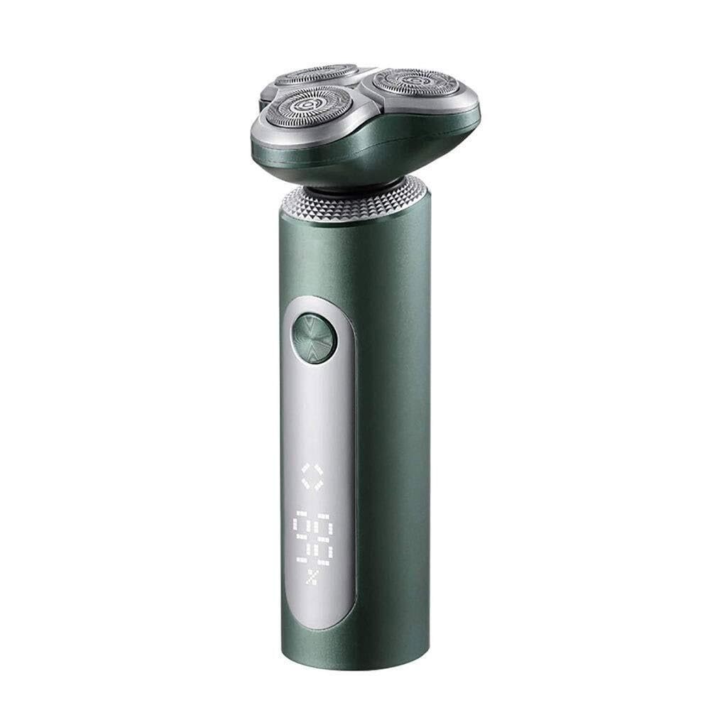 Rasoio elettrico da uomo Rasoi da uomo Rasoio rotativo Rasoio bagnato e asciutto, IPX7 impermeabile ricaricabile USB, con trimmer di precisione e trimmer per naso Spazzola per la pulizia del
