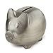 Heim Concept 80035 Elegance Piggy Bank Pewter Finish Plain, Silver