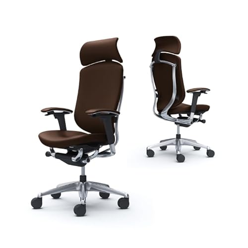 オカムラ(岡村製作所) [ダークブラウン]オフィスチェア オカムラ [コンテッサセコンダ 総革張り仕様]AKAA011-4