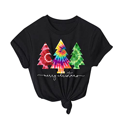 Adulte Casual Noël Crewneck T-Shirts Maman Et Moi Tenues Assorties Xmas Imprimer Chemises À Manches Courtes Famille Correspondant Blouse Tee Tops Robes Tulle Fille Cover