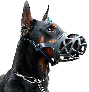 Dog Muzzle, Breathable Basket Muzzles for Small, Medium, Large and X-Large Dogs, Anti-Biting