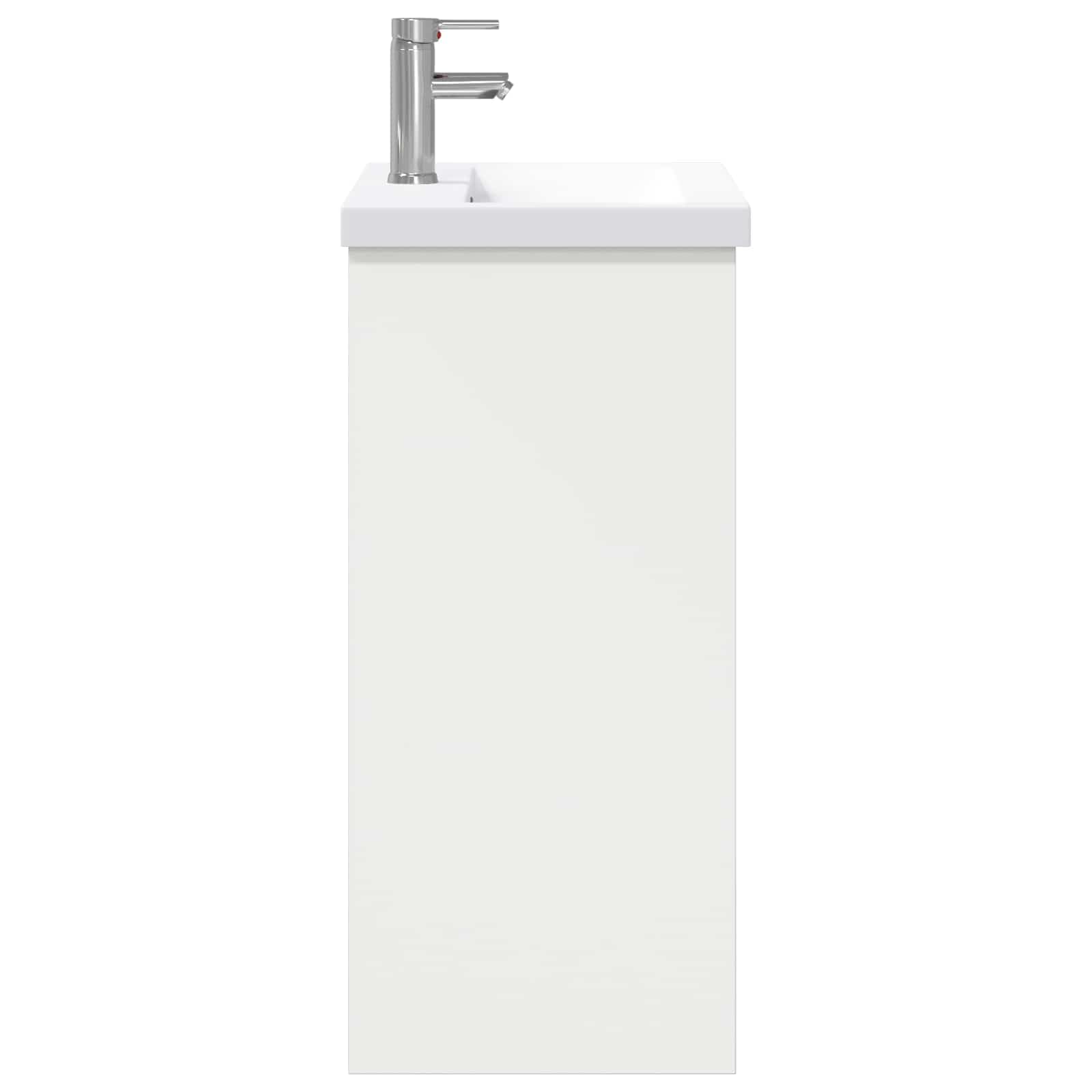 Set di mobili da bagno bianco 81 x 40 x 84,5 cm in legno con vano portaoggetti, lavabo e rubinetto per bagni interni, design moderno, facile da montare, durevole, ideale per ristrutturazioni