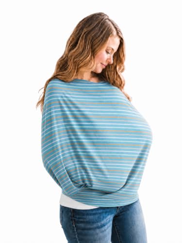 Copper Pearl Nursing Cover for Breastfeeding – Multi-Use Baby Car Seat Cover, Stroller Cover &amp; Breast Feeding Cover Up for Women, Stretchy Breathable High Quality Cover for Boy or Girl, Milo