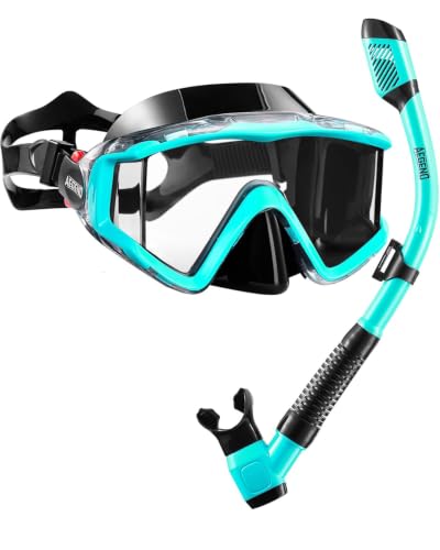 Aegend Snorkeling Gear for Adults - Anti-Fog Mask with Latest Top Dry Valve