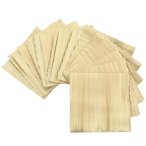 Zicobox Set of 100 Candy Wrappers - Square Aluminum Foil Paper for DIY Chocolate, Nougat, Biscuit, and Sugar Packaging - Ideal for Wedding Cookies and Homemade Treats (Gold)