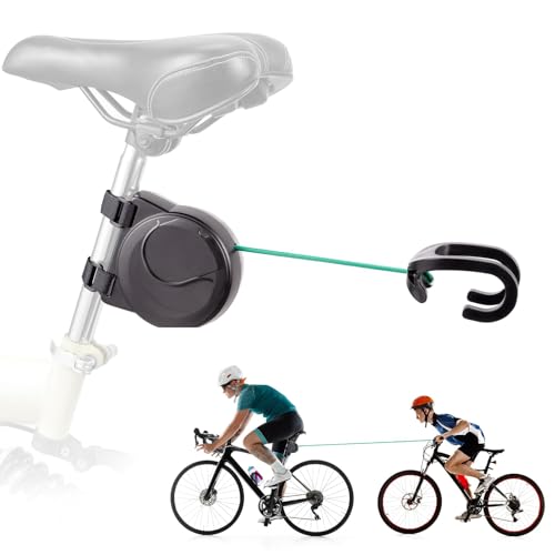 YEENAIV Bike Tow Rope and Trailer Tow Strap, Retractable Towing System for MTB and Road Bikes, Elastic Nylon, 90kg Load Capacity