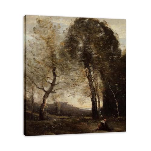 Tableau nature sur toile paysage français vintage VHdfgTY 20x24cm encadré pour salon