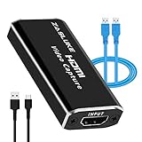 ZasLuke HDMI キャプチャーボード HDMI to USB2.0 ビデオキャプチャーボード 1080P ゲーム実況生配信、画面共有、録画に適用 DSLR、Nintendo Switch、PS4、OBS Studio、YouTube対応 USB3.0をType Cに、USB3.0をUSB3.0ケーブルにも供給 電源不要