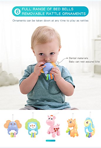 Caterbee Baby Mobile For Crib, Crib Toys With Music And Lights,Remote, Lamp, Projector For Pack And Play, For Ages 0+ Months(Blue-Forest) #TOP3