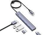 Aceele USB C Hub mit 4 USB-A-Anschlüssen, USB 3.0 Datenhub Type C Hub USB Verteiler PD mit 60 cm Kabel, geeignet für Laptops, Desktops PC, Xbox und Mac usw