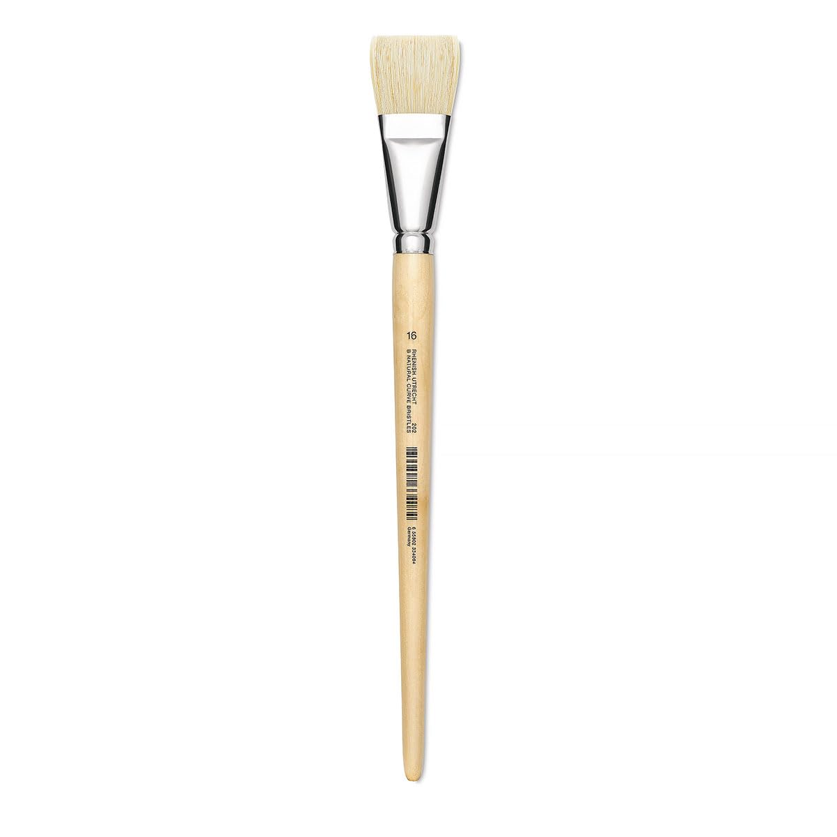 Utrecht Rhenish Pure Hog Bristle Brush - Bright, Size 16, Long Handle