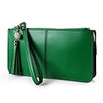 befen Genuine Leather Wristlet Clutch for Women Ultra-Slim Ladies Credit Card Holder Wallet Purses with RFID Protection