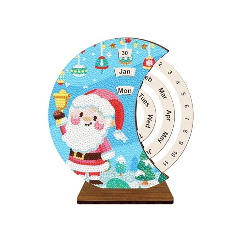 Calendario perpetuo artesanal con diamantes de imitación para decoración de escritorio elegante