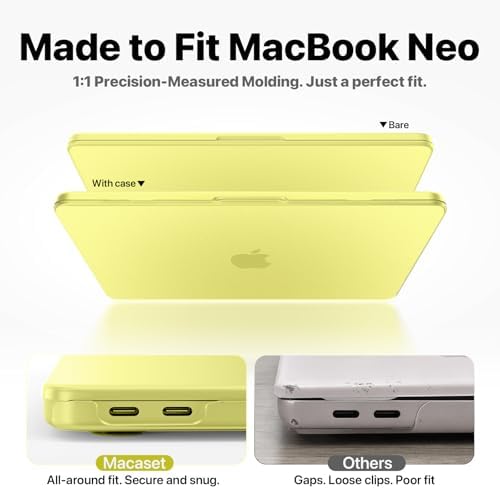 Macaset for MacBook Neo Case 13 inch 2026 (A18 Pro, Model A3404) - Citrus — view 4