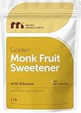 Micro Ingredients Golden Monk Fruit Sweetener with Allulose, 2 lbs | 1:1 Brown Sugar Substitute, No Erythritol, No Aftertaste | Zero Calorie Sugar Alternative for Baking, Coffee & Tea | Keto, Vegan, Non-GMO