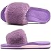 ONCAI Ciabatte da Casa Donna Viola Pantofole Molle Piatte Peluche Sandali Punta Aperta in Pelliccia Sintetica Plantare per Tappetino da Yoga Con Supporto Arco 38