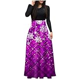 Eigenschaften: Modischer, lässiger und eleganter Stil. Langes Weihnachtskleid für Damen, einfarbiges rotes Maix-Kleid, rote karierte Kleider für Damen, Schneemann-Schneeflocken-Druck, Kleider mit Weihnachtsmann-Druck, Weihnachtsbaum-Druck. Elegante Weihnachtskleider für Damen, unregelmäßiges Weihnachtskleid für Damen.