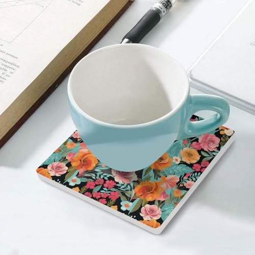 Dessous-de-verre imprimé floral pour table basse et salons chaleureux - 6