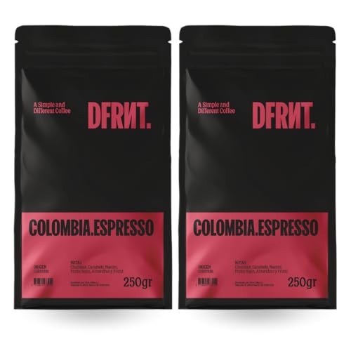 DFRNT. Colombia Espresso 500g – Café de Especialidad en Grano (88 Puntos SCA) – Specialty Coffee Beans 100% Arábica – Notas Chocolate y Caramelo – Ideal para Espresso – Tueste Reciente en España