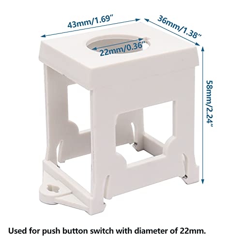 Mxuteuk 4Pcs 22Mm Push Button Switch Din Rail Mounting Bracket (Switches And Rails Not Included） #TOP3