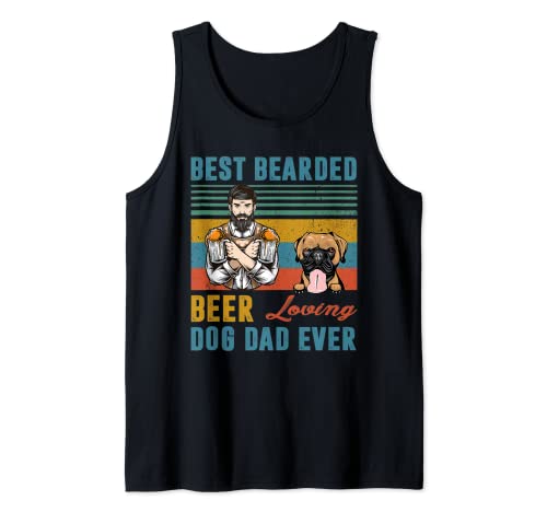 Best Bearded Beer Loving Dog Dad Ever Boxer Pet Personalized Débardeur