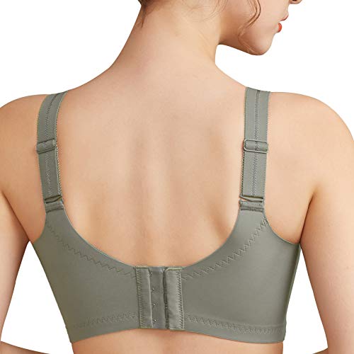 Wide Strap Cute Lift Up Minimizing Back Push Up Back Fat Sheer Full Coverage Comfortable No Underwire Comfy Not Padded Bra Laurel Green 40Dd 40 Dd #TOP3