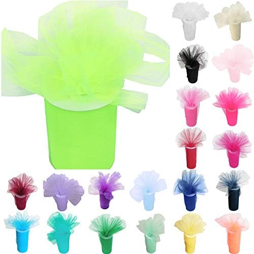 Time to Sparkle 6 Inchs x 25yards/75FT Tulle Roll Spool Tutu Party Birthday Wraping Crafts Bridal Bow Skirt Wedding Decor, White