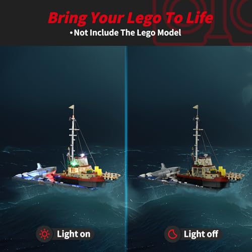 Image of BRIKSMAX 2.0 Light Kit for Lego Jaws -Innovative Led Lighting Compatible with Ideas 21350 - Not Included Lego Set