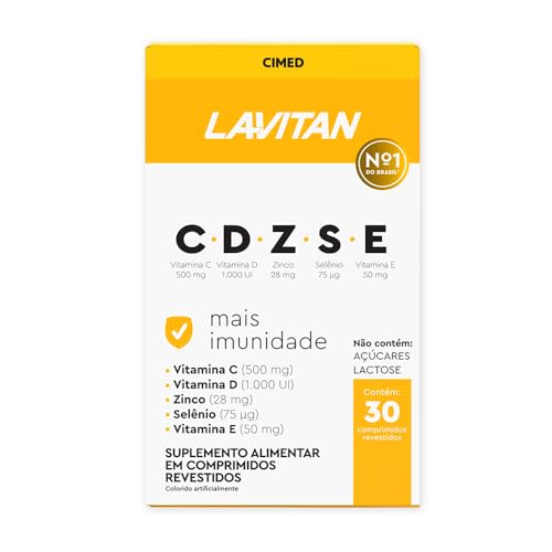 Suplemento Alimentar Imunidade CDZSE, Branco, Lavitan, 30 cápsulas