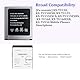 MUKUZI AKKU Compatible with [Panasonic] KX-TU150, KX-TU150EXR, KX-TU155, KX-TU155EXCN, KX-TU155EXRN, KX-TU160, KX-TU160EXB,KX-TU550 Handy Smartphone Telefon (Replacement for 454854AR)