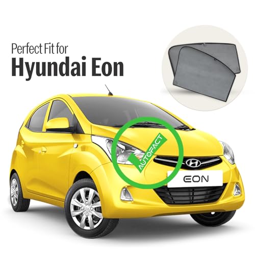 Image of Autofact Car Sunshades for Hyundai Eon (2011 to 2024), UV Protection, Useful Car Accessories, Custom fit Sun Shades for Side Windows, Set of 4