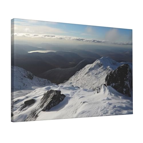 Affiches sans cadre à suspendre montagne enneigée pour s'évader depuis chez soi
