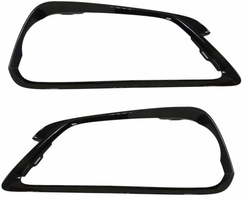 for Acura TLX 2018 2019 2020 Bumper Cover Molding Driver and Passenger Side | Pair | Front | Outer Molding | w/A-Spec | Painted Black Bezel | AC1046103, AC1047103 | 71108TZ3A50, 191275706350