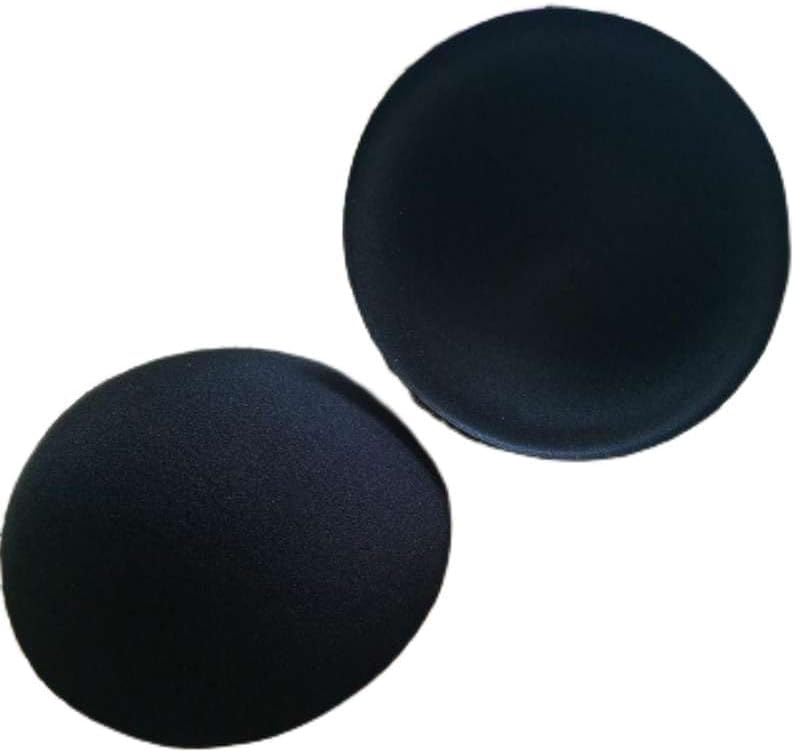 Round Bra Padding Inserts, Removable Foam Cups for Swimwear and Lingerie, Black and White, 2 Pairs