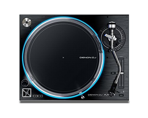 Denon DJ VL12 PRIME | Professional Turntable with True Quartz Lock & RGB LED Light Ring,BLACK